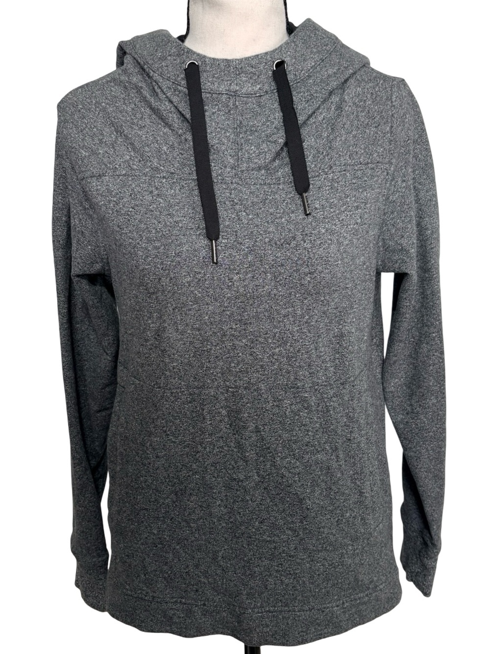 Lululemon Heathered Charcoal Cowl Neck Hoodie Pullover Size 2